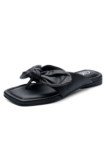 Womens Black Bowthong Nappa Alternate View