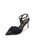 Womens Black Effie Pointed Toe Feather Pump