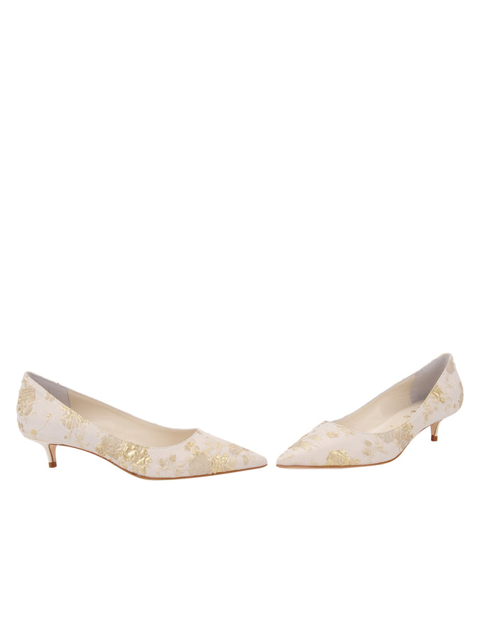 Something Bleu Bryn Kitten Heel Ivory Romance / 6.5