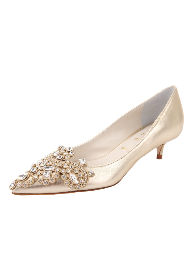 Ivory Crystal Pointy Wedding Shoes | Azazie
