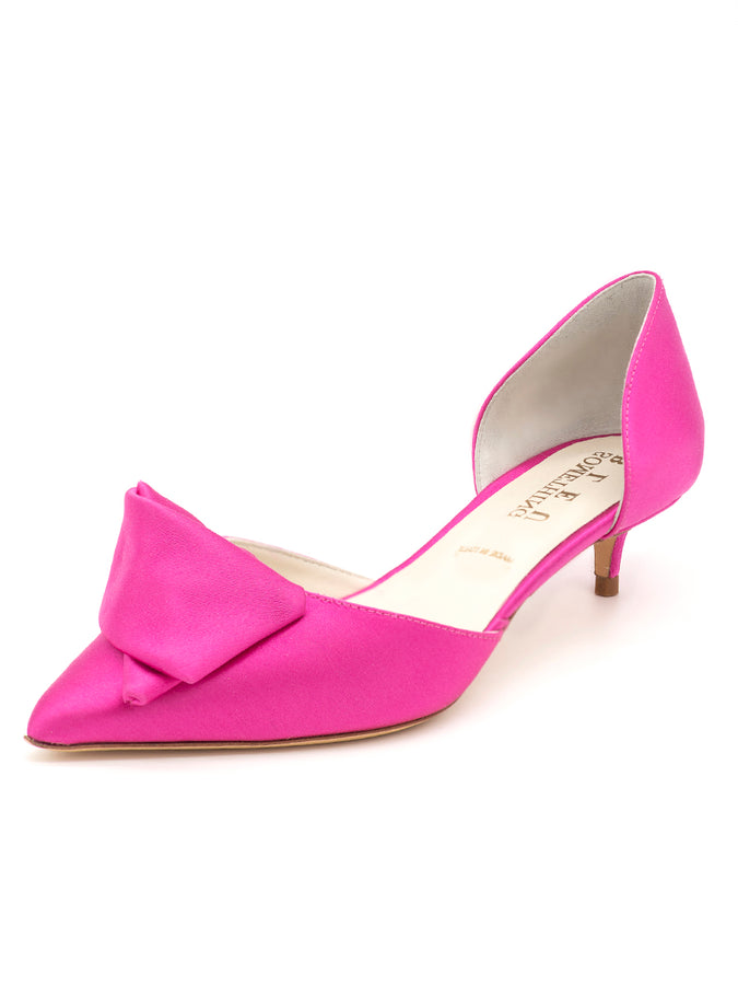 Something Bleu Women s Sadie D Orsay Kitten Heel in Hot Pink Satin